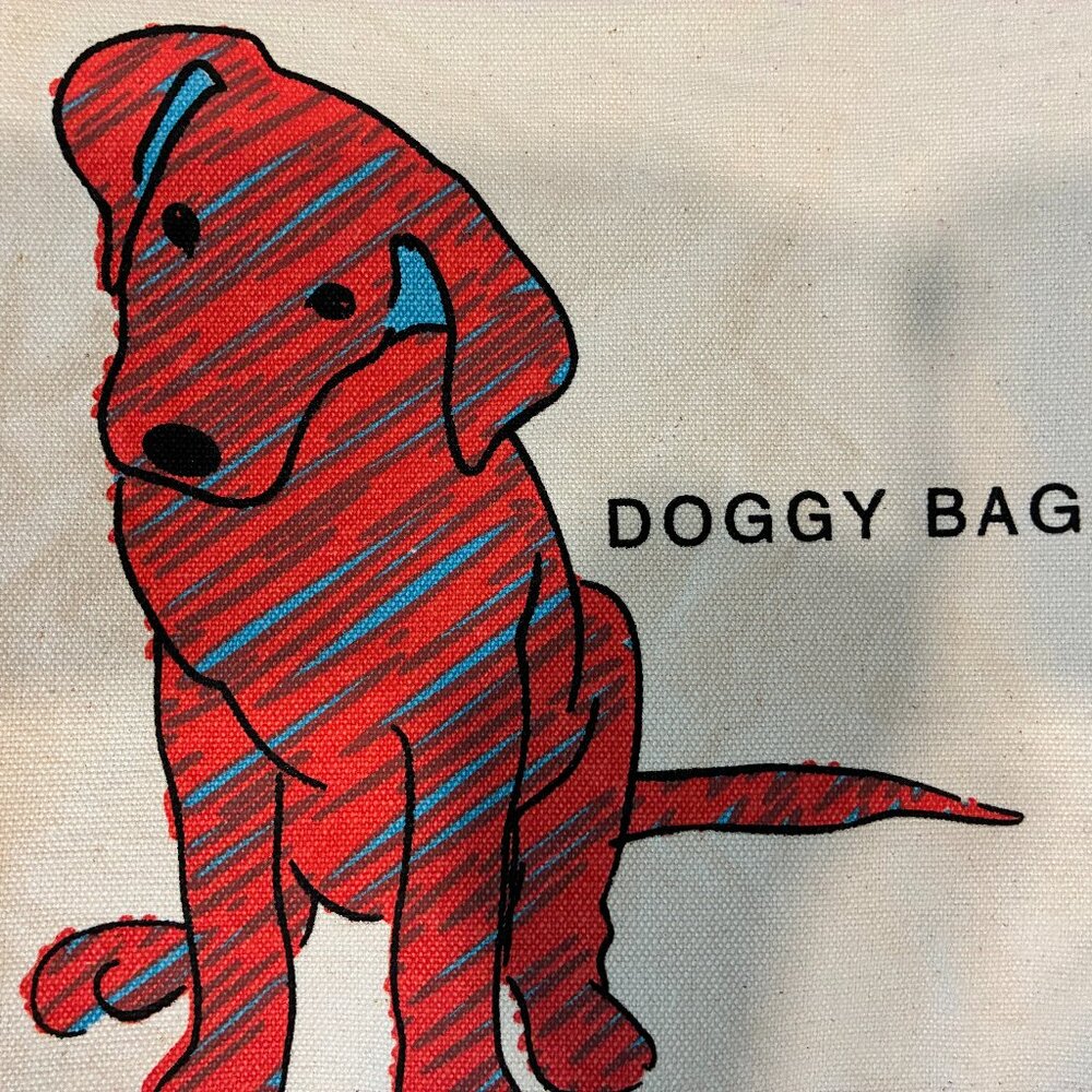 Organic cotton "Doggy Bag" small tote. - Picture 2 of 6